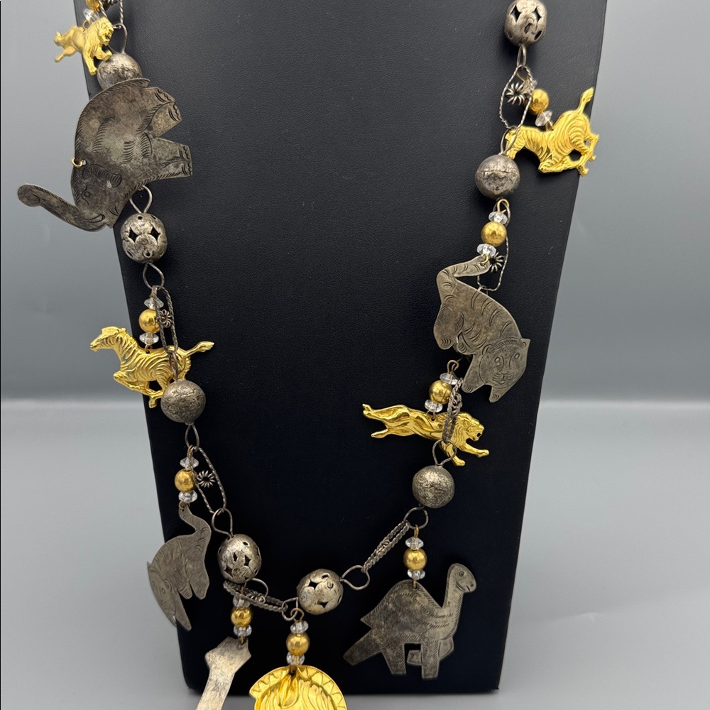 Animal Charm Necklace in Silver and Gold - Picture 3 of 4